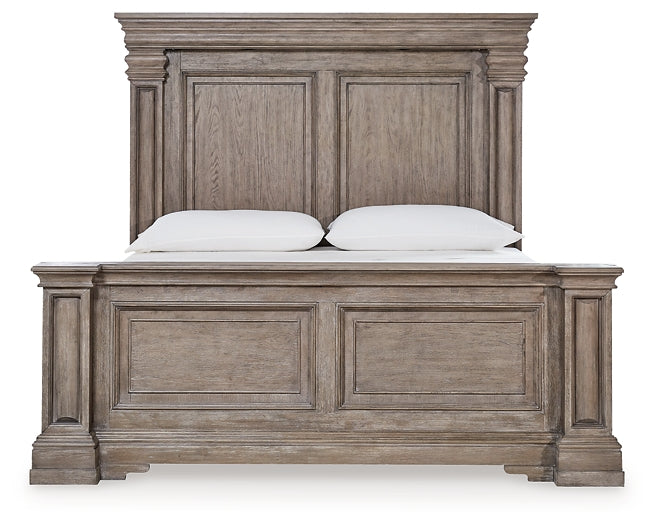Blairhurst King Panel Bed with Mirrored Dresser, Chest and Nightstand