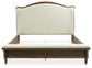 Sturlayne King Upholstered Panel Bed with Mirrored Dresser, Chest and Nightstand