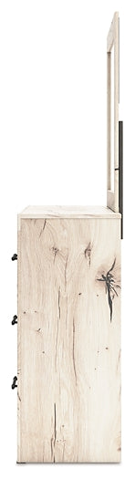 Lawroy King Panel Headboard with Mirrored Dresser