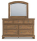 Feddinger Queen Panel Bed with Mirrored Dresser, Chest and Nightstand