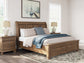 Feddinger King Storage Sleigh Bed with Mirrored Dresser and Nightstand
