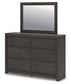 Fraluna King Panel Storage Bed with Mirrored Dresser, Chest and Nightstand