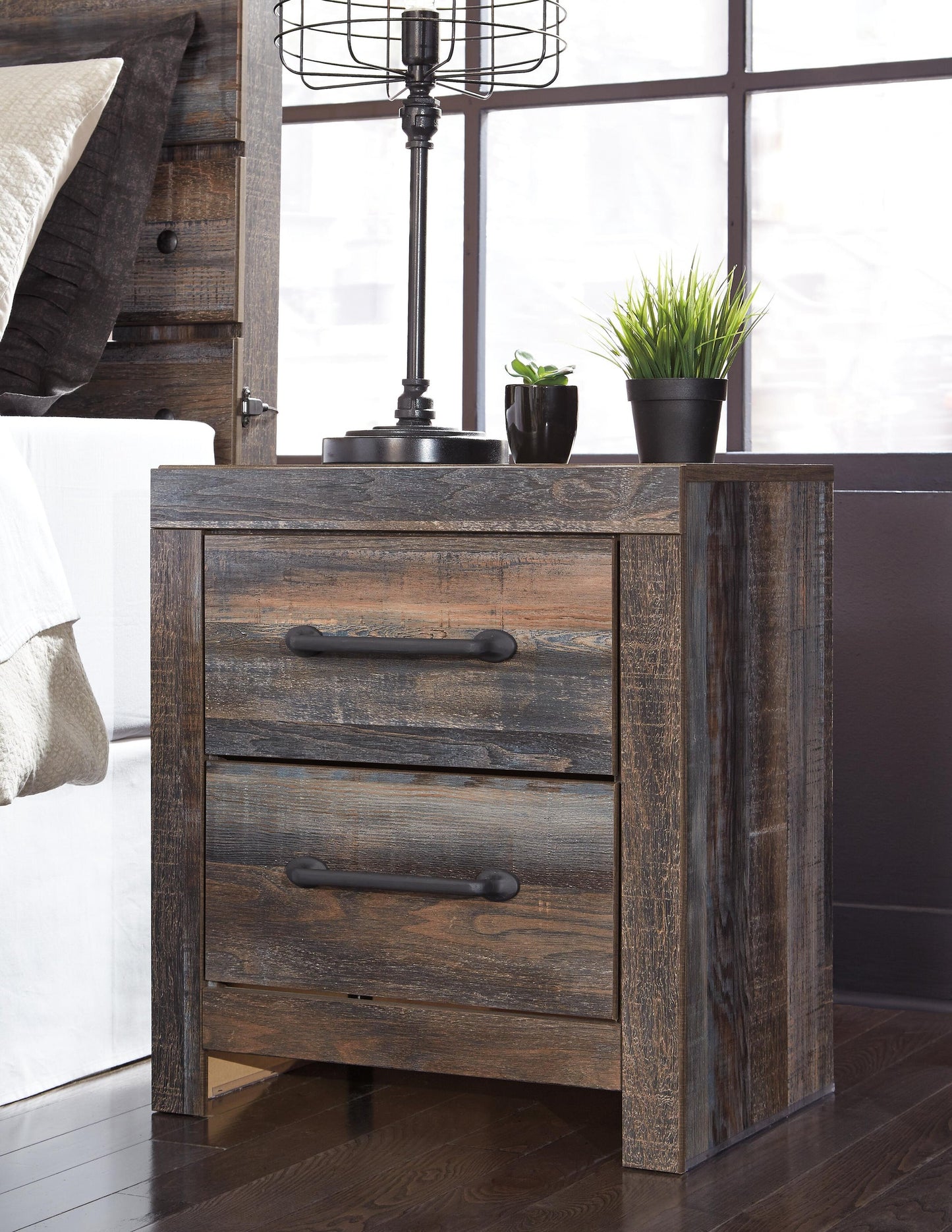Drystan Full Panel Bed with 4 Storage Drawers, Dresser, Mirror, Chest and Nightstand