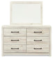 Cambeck Full Panel Bed with Mirrored Dresser