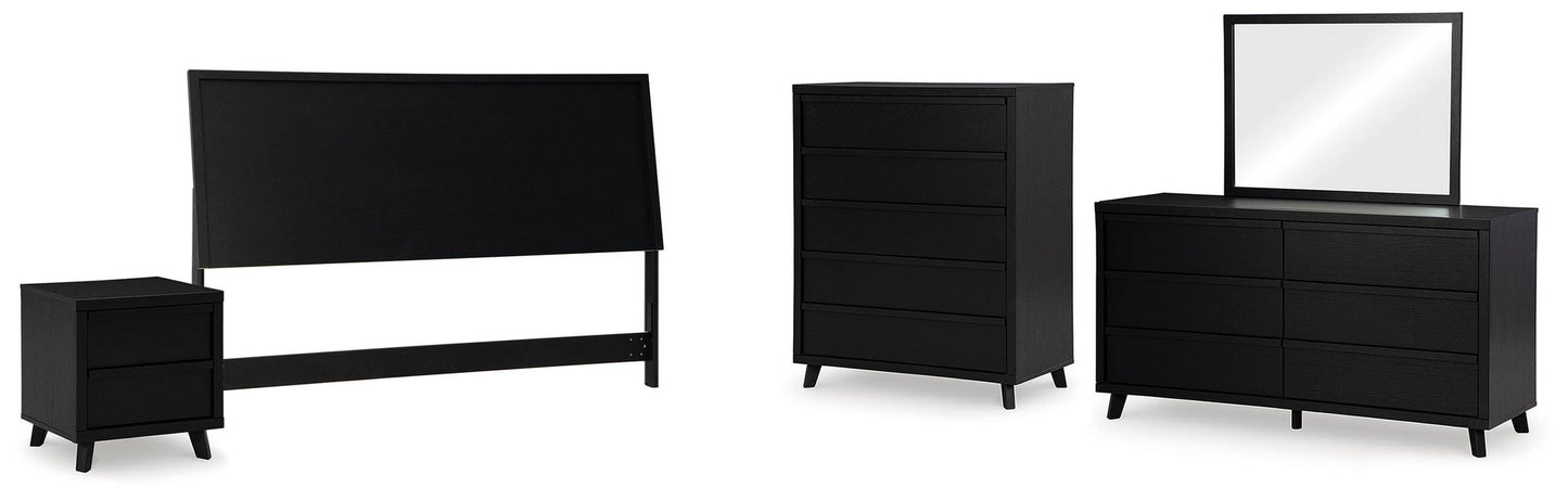 Danziar King Panel Headboard, Dresser, Mirror, Chest and Nightstand