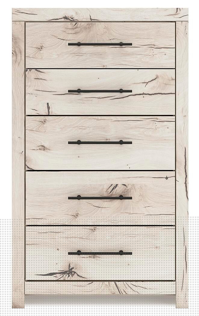Lawroy King Panel Storage Bed, Dresser, Mirror, Chest and Nightstand