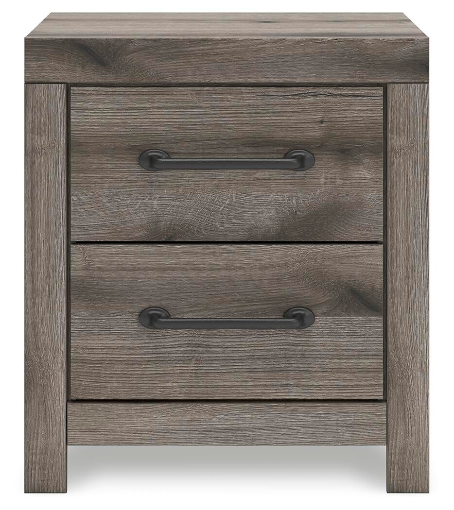 Graystorm Full Panel Bed with Storage, Dresser, Mirror and Nightstand
