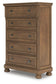 Feddinger California King Panel Bed with Mirrored Dresser, Chest and Nightstand