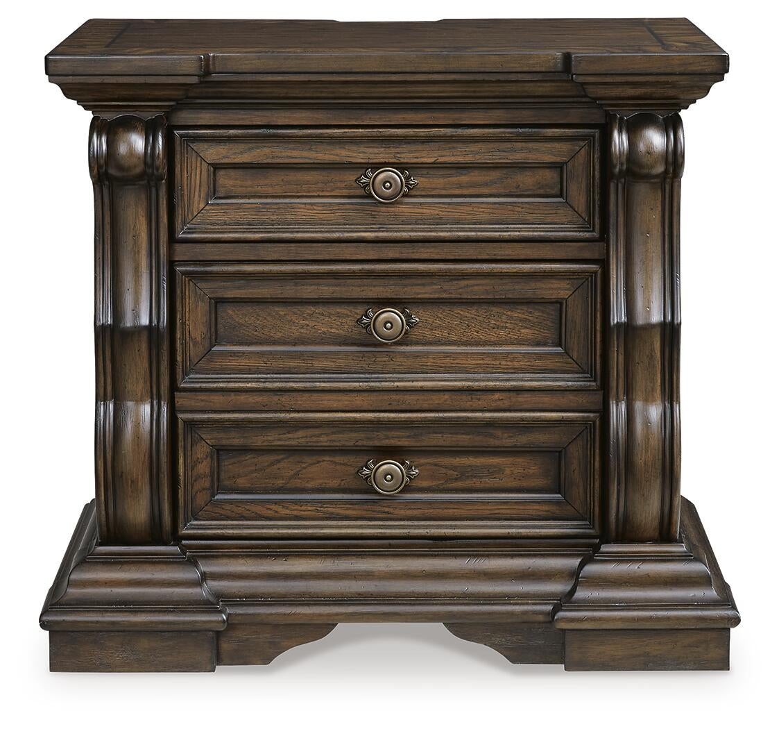 Maylee King Canopy Bed, Dresser, Mirror, Chest and Nightstand