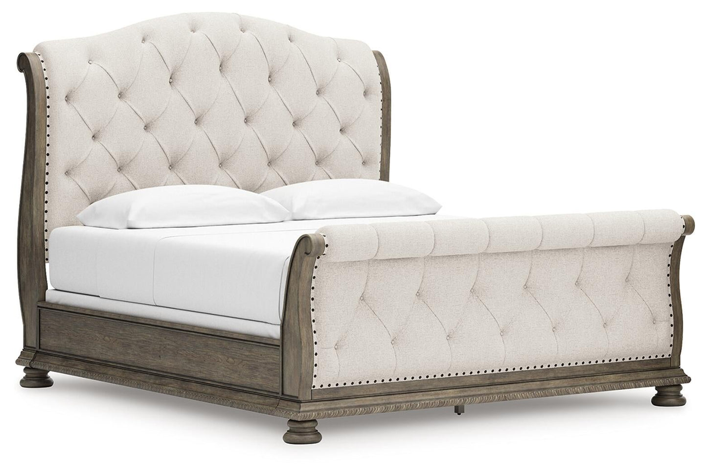 Ardenfield California King Upholstered Sleigh Bed, Dresser, Mirror, Chest and Nightstand