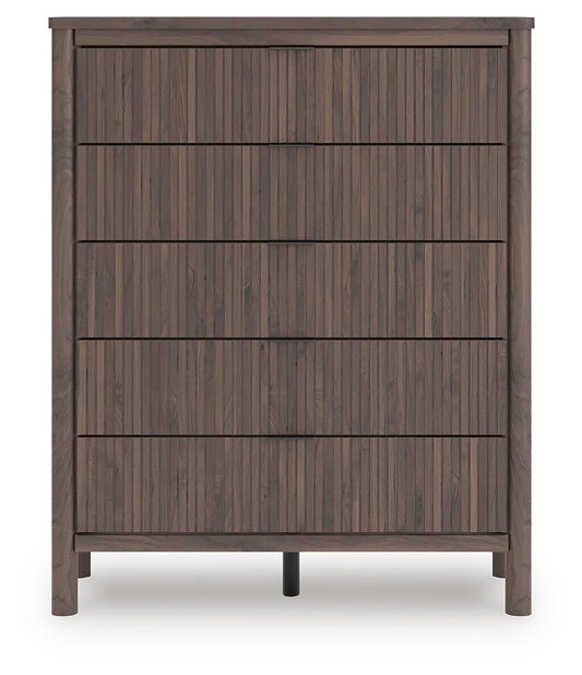 Pamytta Queen Upholstered Panel Bed, Dresser, Mirror and Nightstand