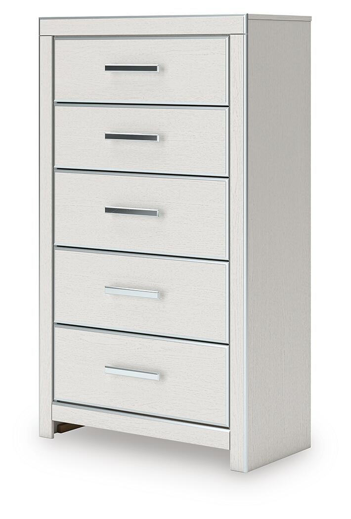 Zuraleus California King Upholstered Bed, Dresser, Mirror, Chest and Nightstand