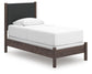 Pamytta Twin Upholstered Panel Bed, Dresser, Mirror, Chest and Nightstand