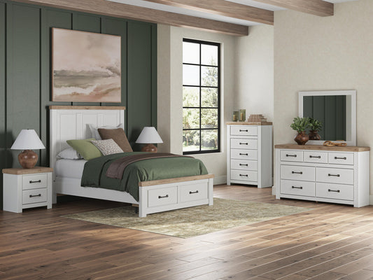 Savonport Queen Panel Storage Bed, Dresser, Mirror, Chest and Nightstand